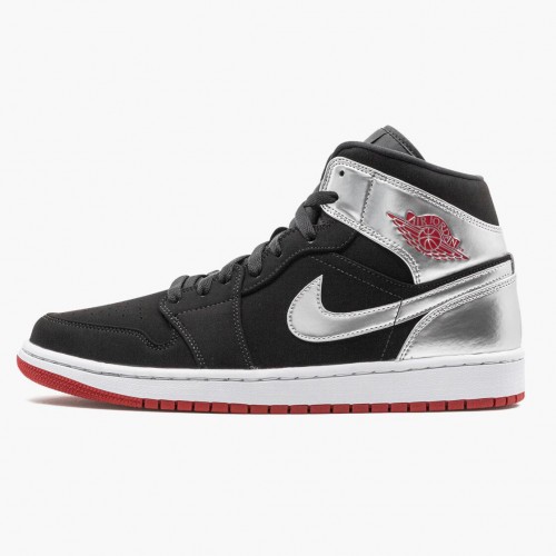 Nike Air Jordan 1 Mid "Johnny Kilroy" Černá/Tělocvična červená-Metallic stříbrný Tenisky 554724 057 AJ1 Běžné boty