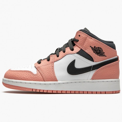 Nike Air Jordan 1 Mid "Pink Quartz" Pink Quartz/DK Kouř Šedá Běžné boty 555112 603 AJ1 Tenisky