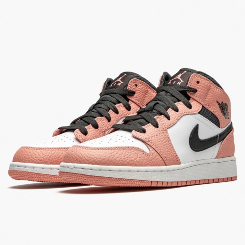 Nike Air Jordan 1 Mid "Pink Quartz" Pink Quartz/DK Kouř Šedá Běžné boty 555112 603 AJ1 Tenisky