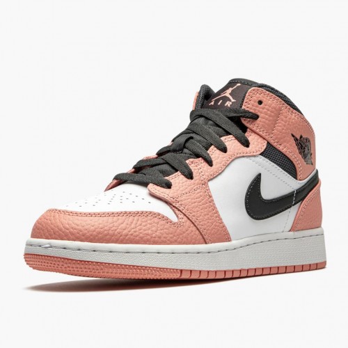 Nike Air Jordan 1 Mid Pink Quartz Pink Quartz/DK Kouř Šedá Běžné boty 555112 603 AJ1 Tenisky