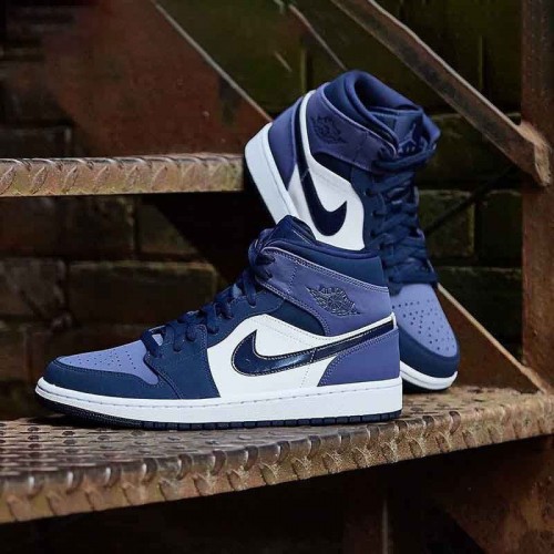 Nike Air Jordan 1 Mid "Sanded Purple" Obsidián/Pískovaná fialová/bílá 554724 445 Pánské/WoPánské AJ1 Jordan Tenisky