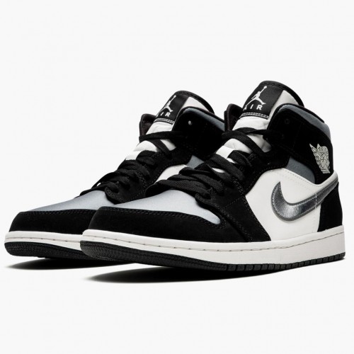 Nike Air Jordan 1 Mid "Satin Šedá Toe" Černá/Anthracite-Sail 852542 011 Tenisky AJ1 Běžné boty