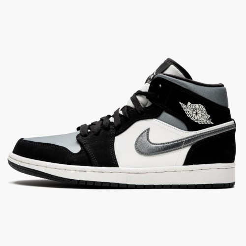 Air Jordan 1 Mid Satin Grey Toe Black/Anthracite Sail  852542-011