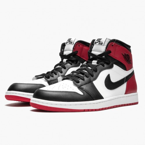 Nike Air Jordan 1 Retro High "Black Toe" Bílý černý-Tělocvična červená 555088 184 Pánské AJ1 Jordan Tenisky