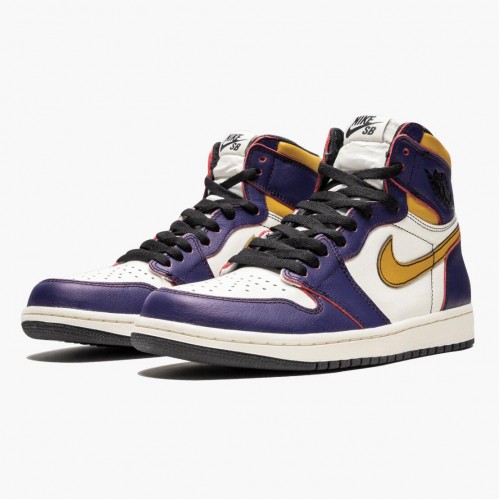 Nike Air Jordan 1 Retro High OG Defiant SB "LA to Chicago" Nachový/ Zlato-Bl CD6578 507 dámské a Pánské AJ1 Jordan Tenisky