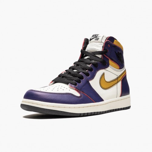 Nike Air Jordan 1 Retro High OG Defiant SB LA to Chicago Nachový/ Zlato-Bl CD6578 507 dámské a Pánské AJ1 Jordan Tenisky