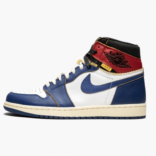 Nike Air Jordan 1 Retro High Union Los Angeles Storm Blue Bílá/Stormblue-Varsity Red BV1300 146 Pánské AJ1 Jordan Tenisky