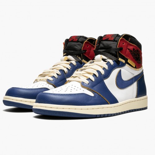 Nike Air Jordan 1 Retro High Union Los Angeles "Storm Blue" Bílá/Stormblue-Varsity Red BV1300 146 Pánské AJ1 Jordan Tenisky