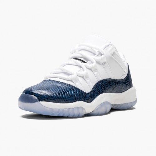 Air Jordan 11 Low Navy Snakeskin Pánské Běžné boty CD6847 102 Bílá Černá-Navy AJ11 Black Jordan Tenisky