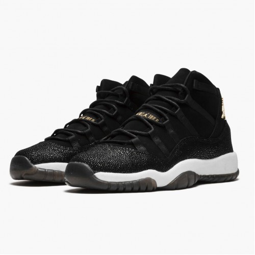 Air Jordan 11 Retro "Heiress Black Stingray" dámské a pánské Běžné boty 852625 030 Černá/Kovová zlato-bílá AJ11 Černá Jordan Tenisky