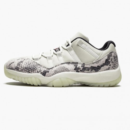 Air Jordan 11 Retro Low "Snake Light Bone" dámské a Pánské Běžné boty CD6846 002 Lehká kost/Kouř Šedá/Bílý-Bl AJ11 Černá Jordan Tenisky