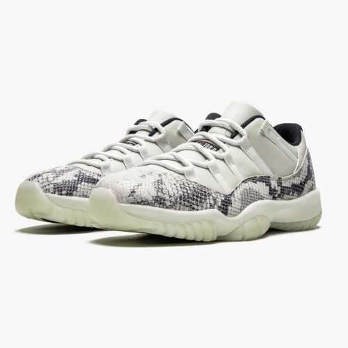 Air Jordan 11 Retro Low Snake Light Bone dámské a Pánské Běžné boty CD6846 002 Lehká kost/Kouř Šedá/Bílý-Bl AJ11 Černá Jordan Tenisky