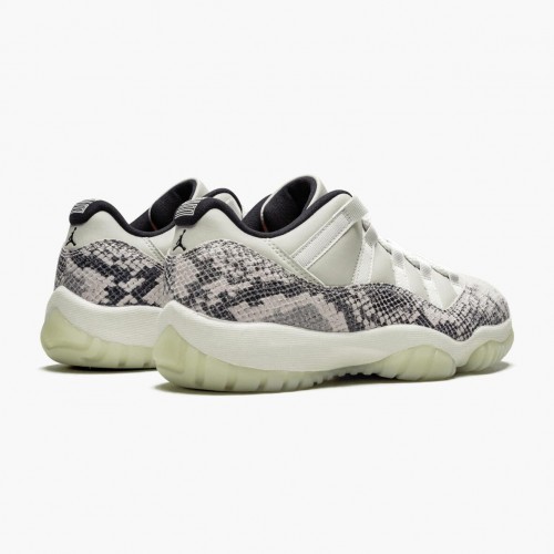 Air Jordan 11 Retro Low Snake Light Bone dámské a Pánské Běžné boty CD6846 002 Lehká kost/Kouř Šedá/Bílý-Bl AJ11 Černá Jordan Tenisky