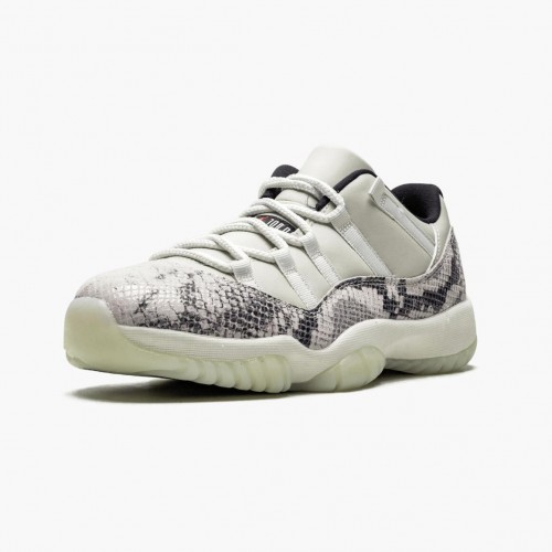 Air Jordan 11 Retro Low Snake Light Bone dámské a Pánské Běžné boty CD6846 002 Lehká kost/Kouř Šedá/Bílý-Bl AJ11 Černá Jordan Tenisky