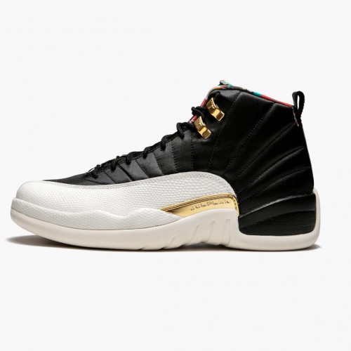 Nike Air Jordan 12 Retro 2019 CNY Chinese New Year Černá/Skutečný Červené-Sail Noir Běžné boty CI2977 006 AJ12 Tenisky