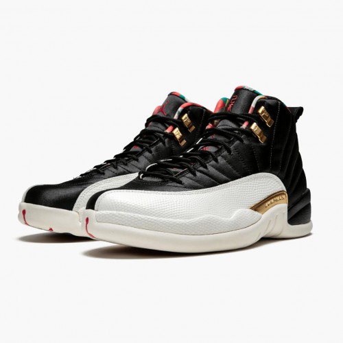 Nike Air Jordan 12 Retro 2019 CNY "Chinese New Year" Černá/Skutečný Červené-Sail Noir Běžné boty CI2977 006 AJ12 Tenisky