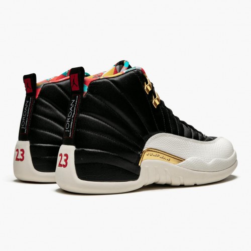 Nike Air Jordan 12 Retro 2019 CNY Chinese New Year Černá/Skutečný Červené-Sail Noir Běžné boty CI2977 006 AJ12 Tenisky