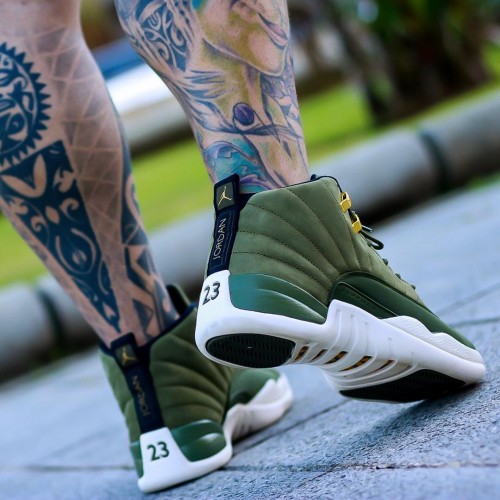 Air Jordan 12 Retro "Chris Paul Class of 2003" pánské AJ12 Běžné boty 130690 301 Olivové plátno/Černá-Metall Jordan Tenisky