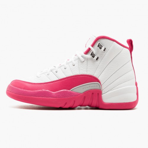 Air Jordan 12 Retro "Dynamic Pink" WoPánské AJ12 Běžné boty 510815 109 Bílý/Živá růžová-Mtllc Stříbro Jordan Tenisky