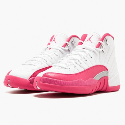 Air Jordan 12 Retro "Dynamic Pink" WoPánské AJ12 Běžné boty 510815 109 Bílý/Živá růžová-Mtllc Stříbro Jordan Tenisky