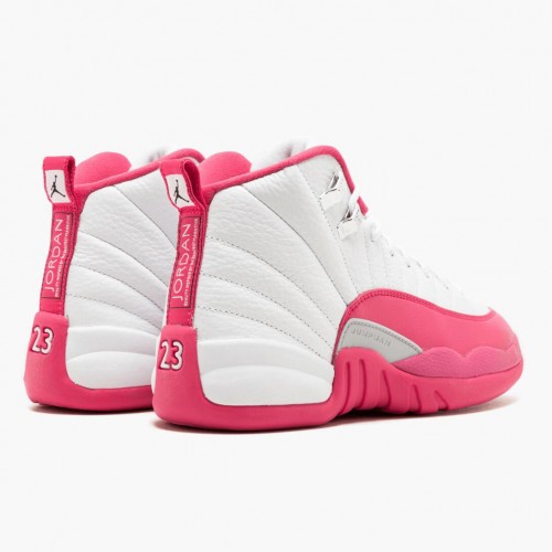 Air Jordan 12 Retro Dynamic Pink WoPánské AJ12 Běžné boty 510815 109 Bílý/Živá růžová-Mtllc Stříbro Jordan Tenisky