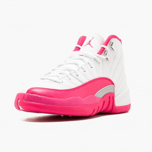 Air Jordan 12 Retro Dynamic Pink WoPánské AJ12 Běžné boty 510815 109 Bílý/Živá růžová-Mtllc Stříbro Jordan Tenisky