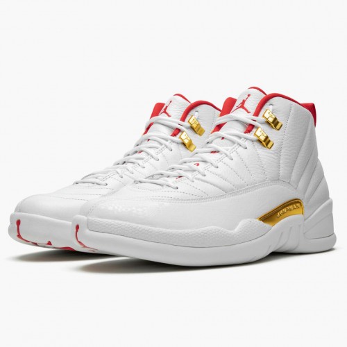 Air Jordan 12 Retro "FIBA" dámské a Pánské AJ12 Běžné boty 130690 107 Bílý/Univerzita Červené/Metallic Jordan Tenisky