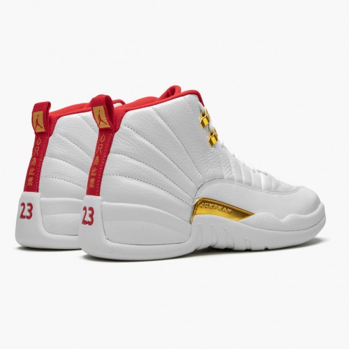 Air Jordan 12 Retro FIBA dámské a Pánské AJ12 Běžné boty 130690 107 Bílý/Univerzita Červené/Metallic Jordan Tenisky