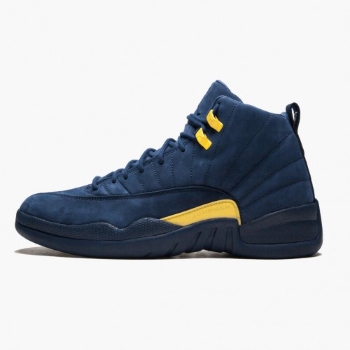 Air Jordan 12 Retro Michigan pánské AJ12 Běžné boty BQ3180 407 Vysoká škola námořnictvo/Amarillo Jordan Tenisky