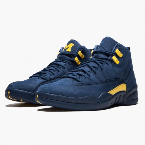 Air Jordan 12 Retro "Michigan" pánské AJ12 Běžné boty BQ3180 407 Vysoká škola námořnictvo/Amarillo Jordan Tenisky