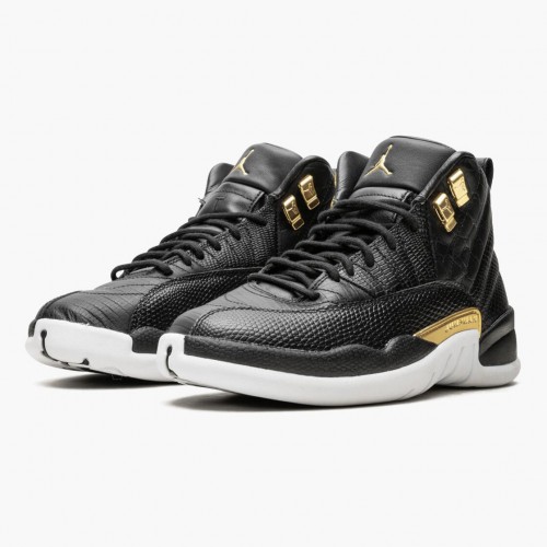 Air Jordan 12 Retro "Reptile" dámské a Pánské AJ12 Běžné boty AO6068 007 Černá/Metallic-Zlato Bílý Jordan Tenisky