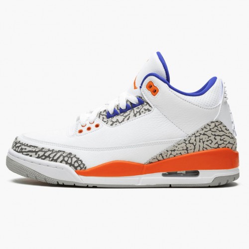 Air Jordan 3 Retro Knicks dámské a Pánské Běžné boty 136064 148 Bílý/ Královský Univerzita Ora AJ3 Jordan Tenisky