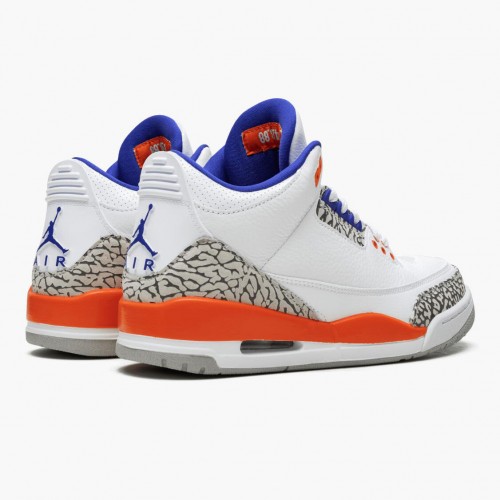 Air Jordan 3 Retro Knicks dámské a Pánské Běžné boty 136064 148 Bílý/ Královský Univerzita Ora AJ3 Jordan Tenisky