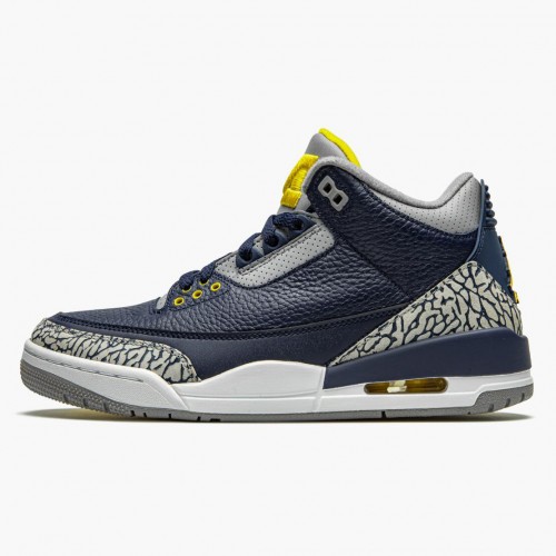 Air Jordan 3 Retro "Michigan" pánské Běžné boty AJ3 820064 Černá/Univerzita Zlato-CePánskét G AJ3 Jordan Tenisky