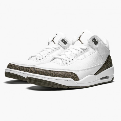 Air Jordan 3 Retro "Mocha" dámské a Pánské Běžné boty 136064 122 Bílý/Chrome/Tmavá mocha AJ3 Jordan Tenisky