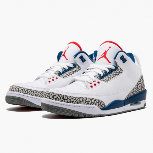 Air Jordan 3 Retro OG "True Blue" Pánské Běžné boty 854262 106 Bílý/Ohnivě červená AJ3 Jordan Tenisky