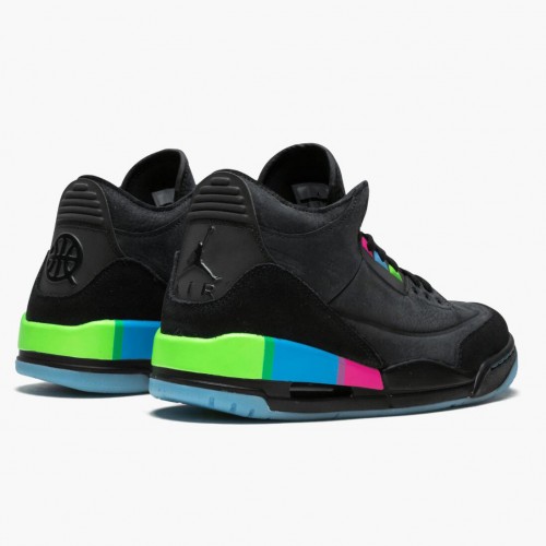 Air Jordan 3 Retro Quai54 dámské a Pánské Běžné boty AT9195 001 Černá/Černá-Electric Zelená AJ3 Jordan Tenisky