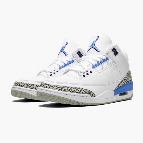 Air Jordan 3 Retro "UNC" dámské a Pánské Běžné boty CT8532 104 Bílý/Valor Modrý-Tech Šedá AJ3 Jordan Tenisky