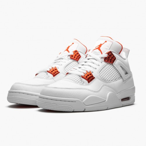 Air Jordan 4 Retro Metallic Orange dámské a pánské Běžné boty CT8527 118 Bílá/týmová oranžová-Metallic Sil AJ4 Jordan Tenisky