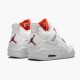 Air Jordan 4 Retro Metallic Orange dámské a pánské Běžné boty CT8527 118 Bílá/týmová oranžová-Metallic Sil AJ4 Jordan Tenisky