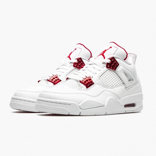 Air Jordan 4 Retro Metallic Red dámské a pánské Běžné boty CT8527 112 Bílá/stříbrná metalíza-Univers AJ4 Jordan Tenisky