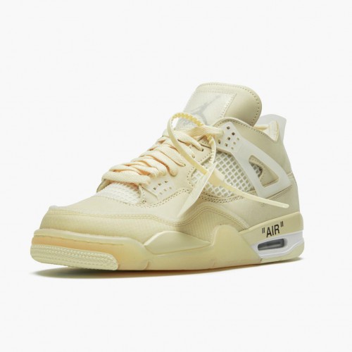 Air Jordan 4 Retro Off-Bílý Sail dámské a Pánské Jordan Muslin-Bílý-Černá Běžné boty CV9388 100