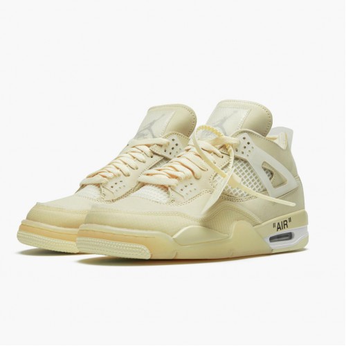 Air Jordan 4 Retro Off-White Sail Sail/Muslin White/Black  CV9388-100