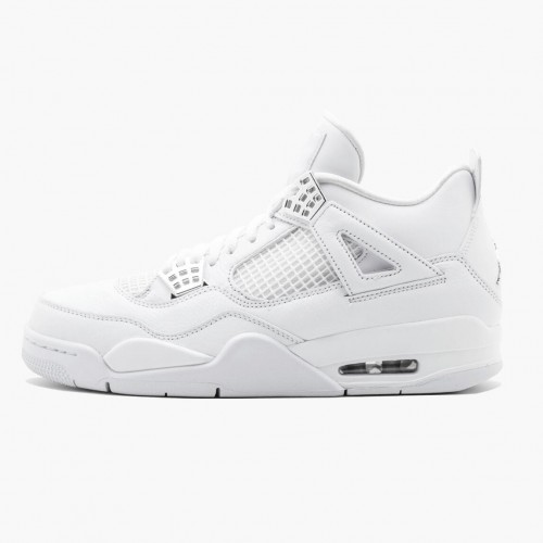 Air Jordan 4 Retro "Pure Money" dámské a Pánské Běžné boty 308497 100 Bílý/Kovový stříbrný AJ4 Jordan Tenisky