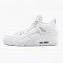Air Jordan 4 Retro "Pure Money" dámské a Pánské Běžné boty 308497 100 Bílý/Kovový stříbrný AJ4 Jordan Tenisky