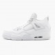 Air Jordan 4 Retro Pure Money dámské a Pánské Běžné boty 308497 100 Bílý/Kovový stříbrný AJ4 Jordan Tenisky