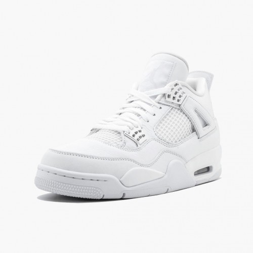 Air Jordan 4 Retro Pure Money dámské a Pánské Běžné boty 308497 100 Bílý/Kovový stříbrný AJ4 Jordan Tenisky