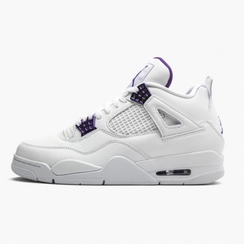 Air Jordan 4 Retro "Purple Metallic" dámské a Pánské Jordan Tenisky Bílá/stříbrná metalízaPu Basketbalové boty CT8527 115