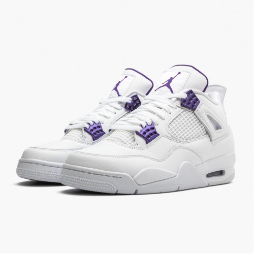 Air Jordan 4 Retro "Purple Metallic" dámské a Pánské Jordan Tenisky Bílá/stříbrná metalízaPu Basketbalové boty CT8527 115