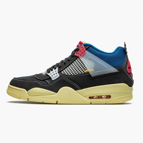 Air Jordan 4 Retro Union Off Noir dámské a Pánské Běžné boty DC9533 001 Off Noir/Brigáda modrá-Dark Smo AJ4 Jordan Tenisky